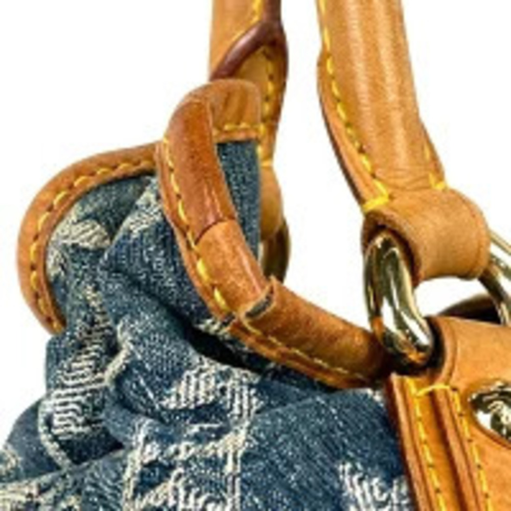 Louis Vuitton Pleaty Handbag Monogram Denim Blue - Picture 4 of 7